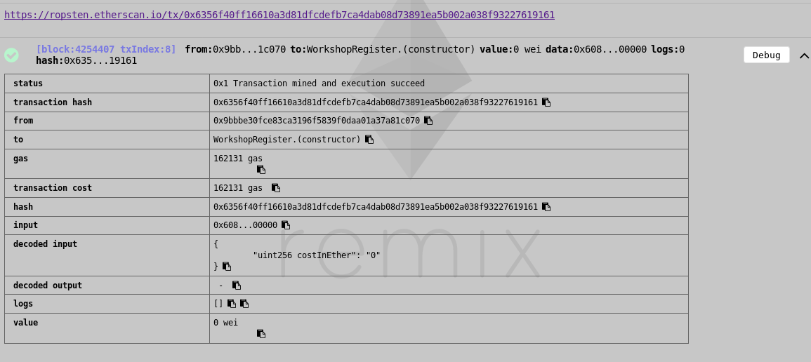 Debug information