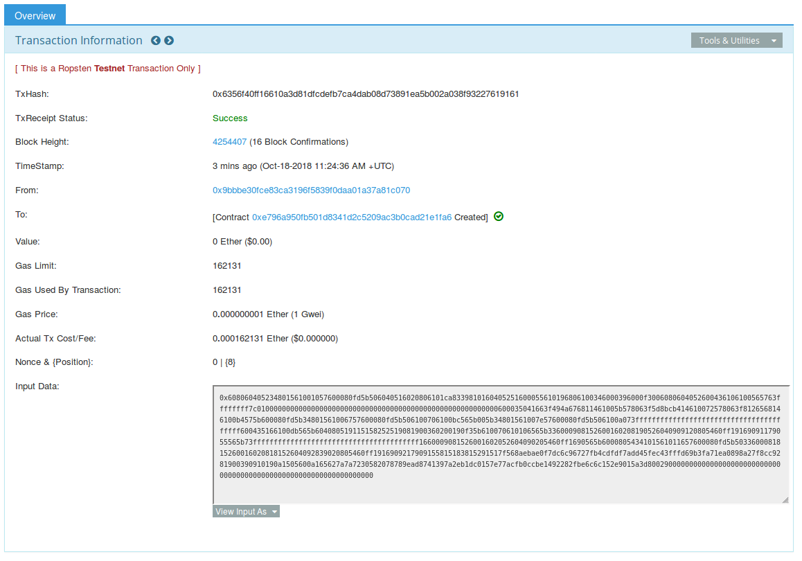 Ropsten Etherscan